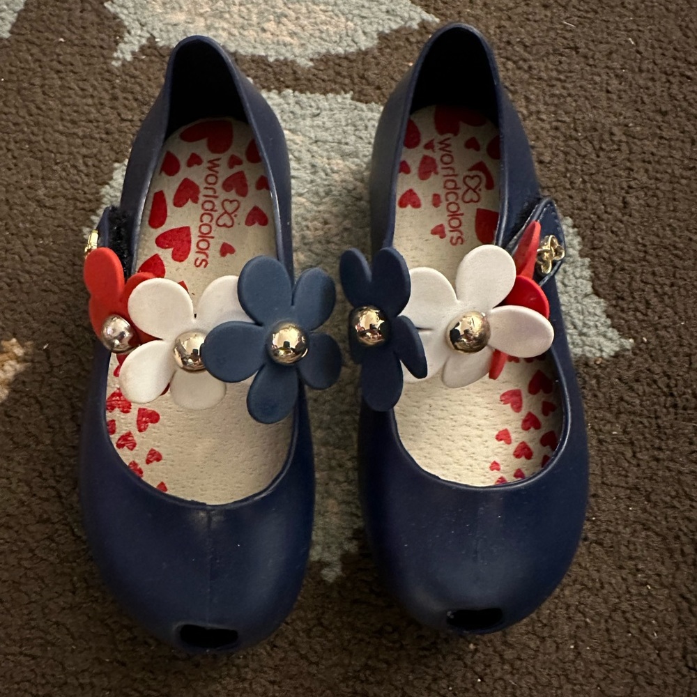 Red white and navy shoes size 7